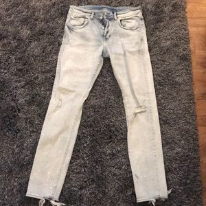 Men’s Distressed Light Wash PacSun Skinny Jeans